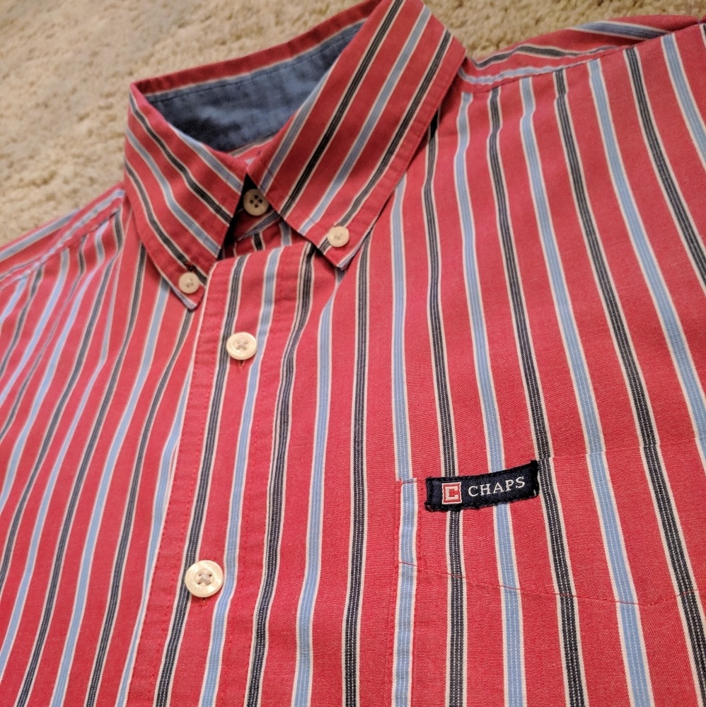 CHAPS by Ralph Lauren mens M red dress shirt EUC